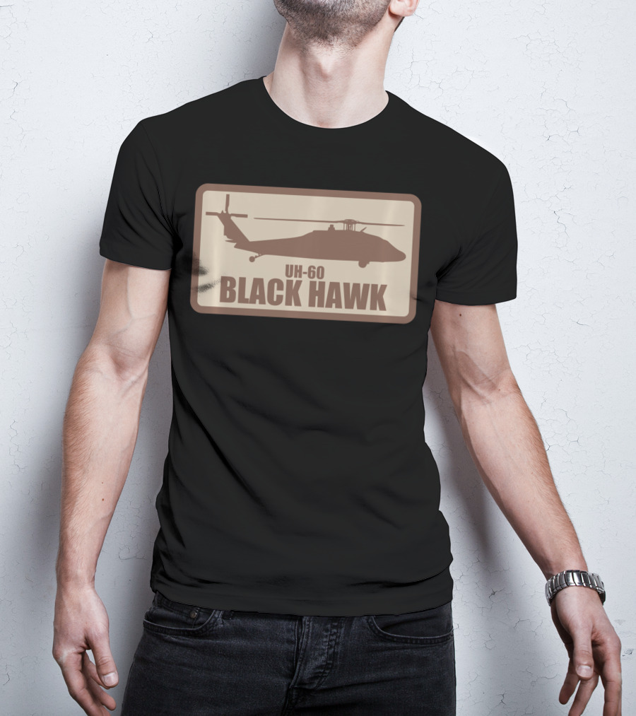 UH-60 Black Hawk Desert Subdued Patch Helicopter T-Shirt