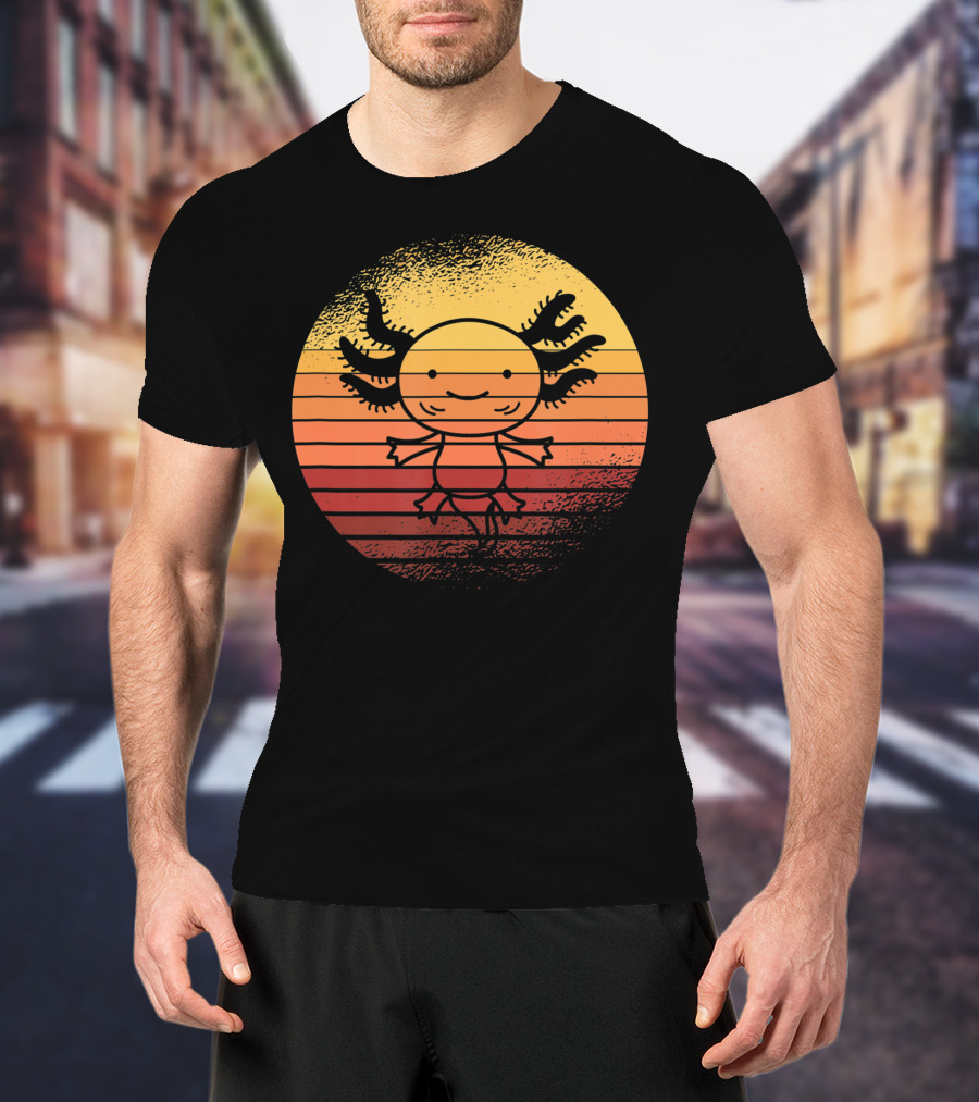 Vintage Axolotl Sunset For Salamander Owner T-Shirt