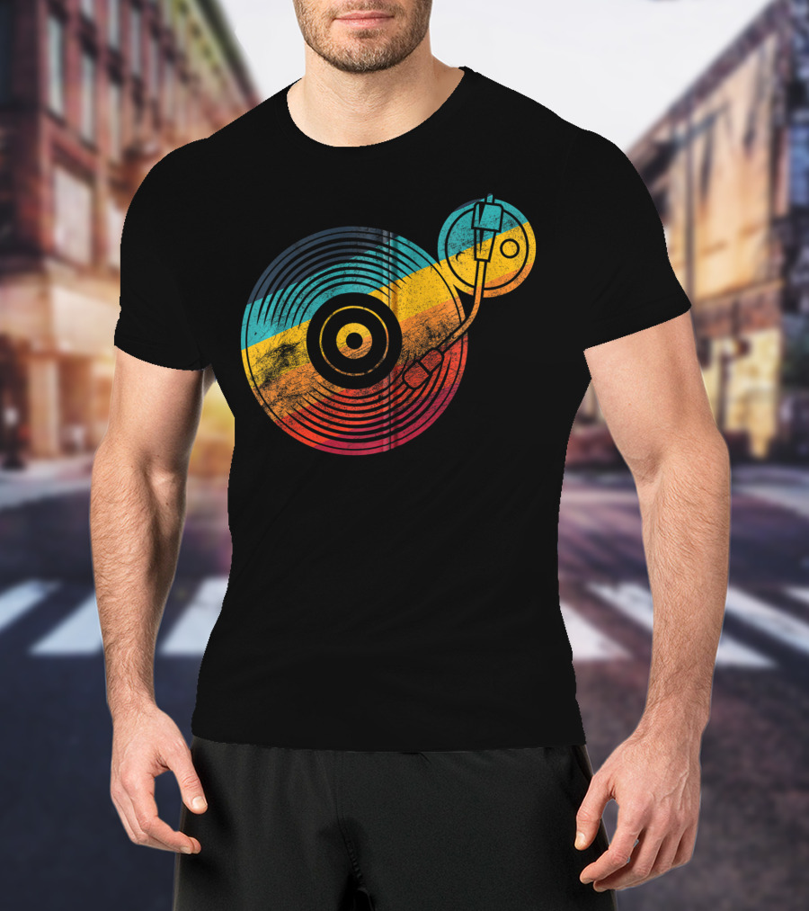 Vintage Vinyl Turntable DJ Musician LP Records T-Shirt