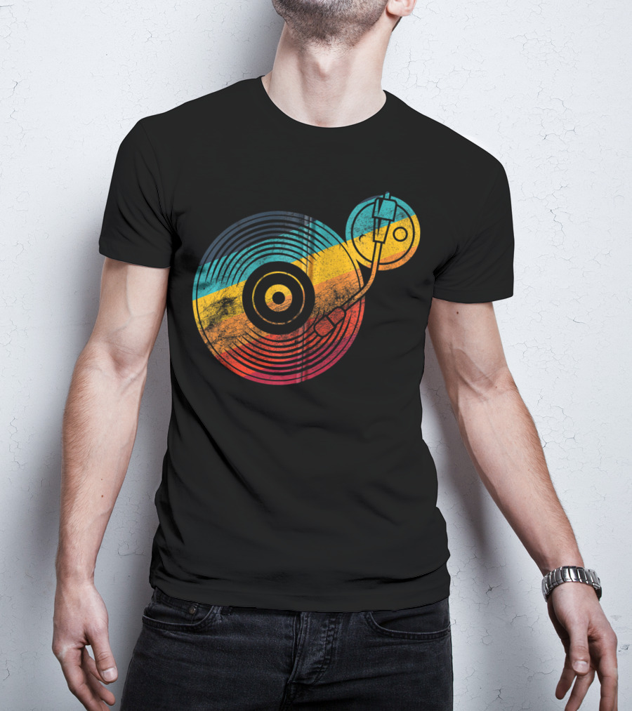Vintage Vinyl Turntable DJ Musician LP Records T-Shirt