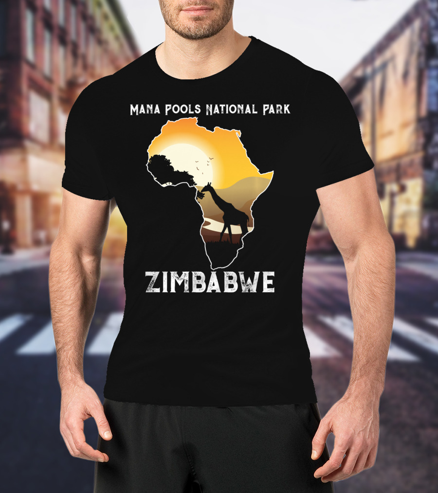 Mana Pools National Park Africa Giraffe Sunset Zimbabwe T-Shirt