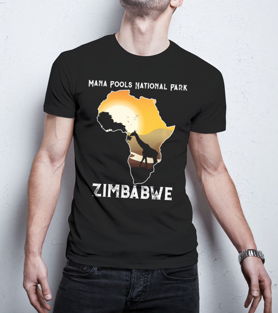Mana Pools National Park Africa Giraffe Sunset Zimbabwe T-Shirt