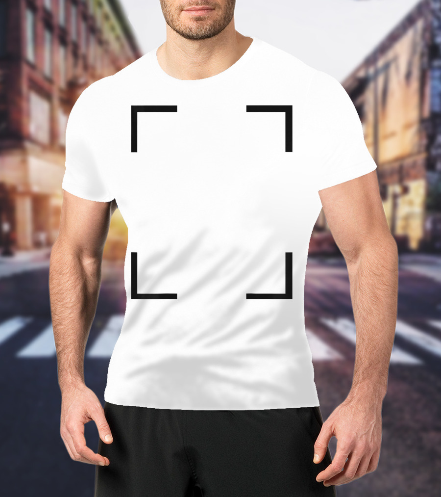 Art Frame Empty Corners Minimalist Black Square T-Shirt