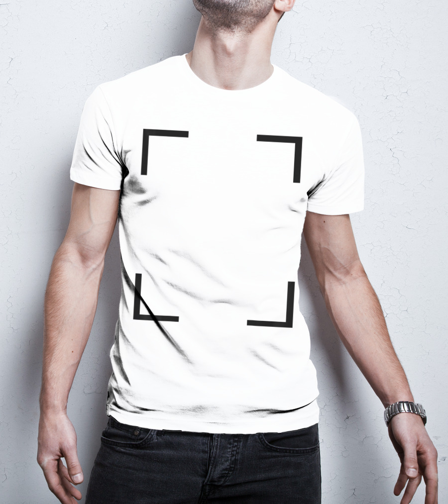 Art Frame Empty Corners Minimalist Black Square T-Shirt