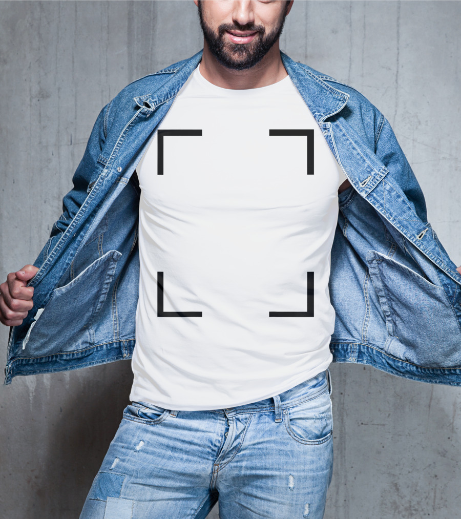 Art Frame Empty Corners Minimalist Black Square T-Shirt