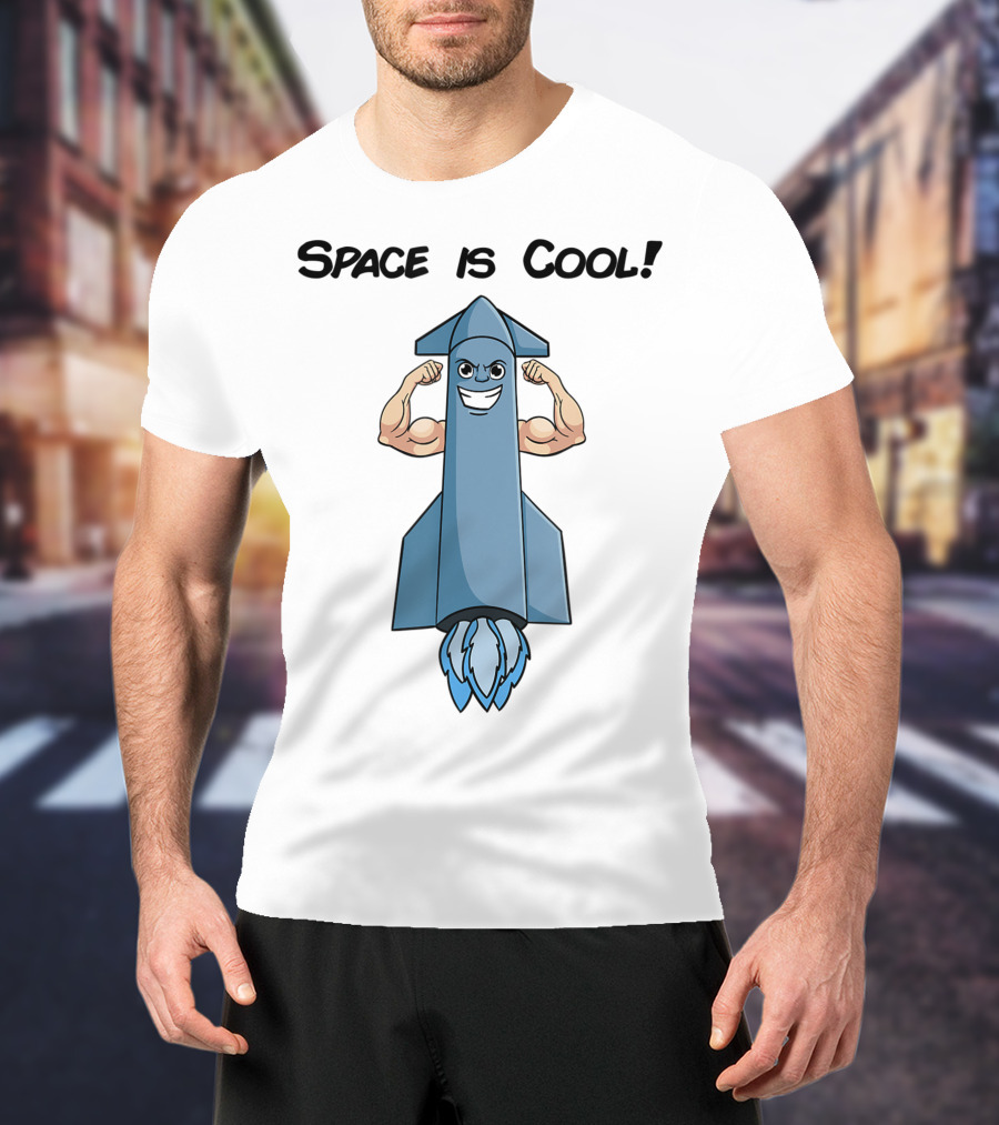 Space Is Cool Rocket Buff Emoji T-Shirt