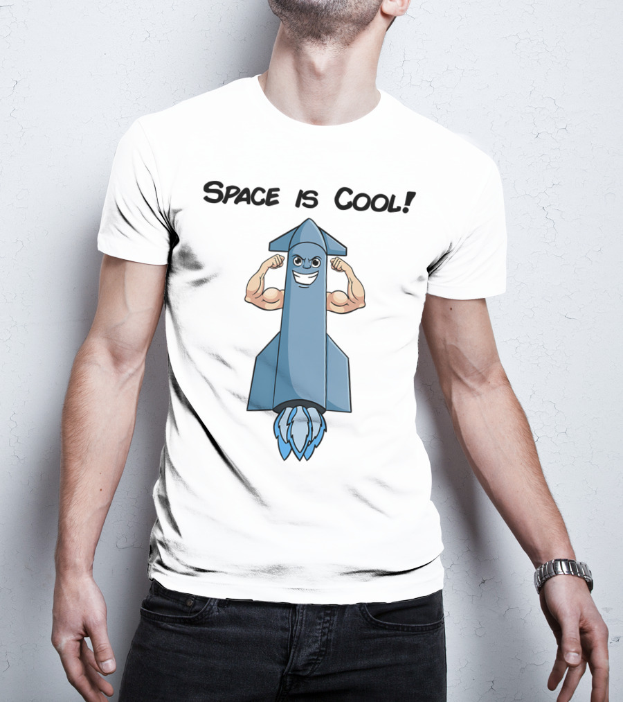 Space Is Cool Rocket Buff Emoji T-Shirt