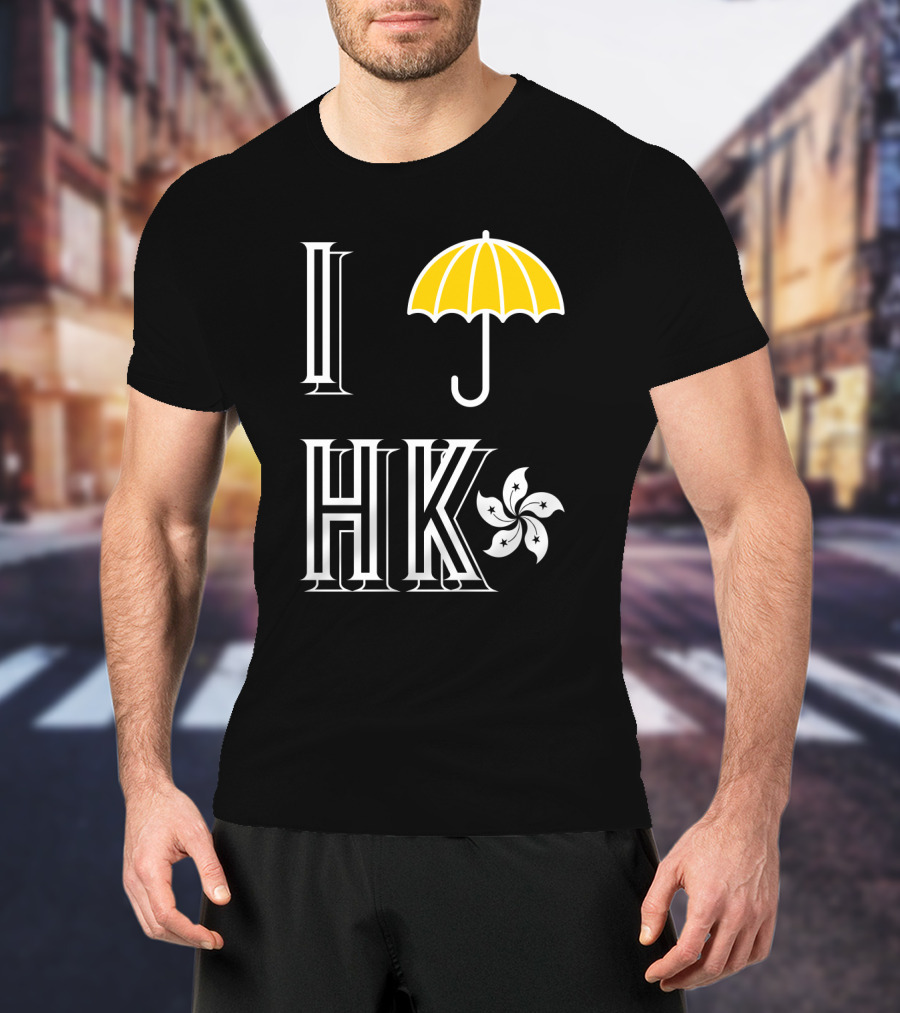 I Yellow Umbrella HK Hong Kong Flower T-Shirt