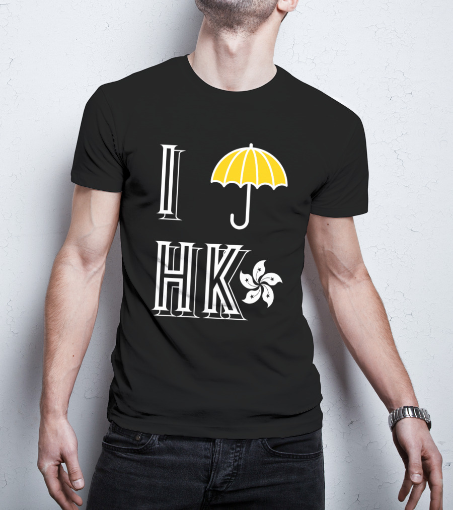 I Yellow Umbrella HK Hong Kong Flower T-Shirt
