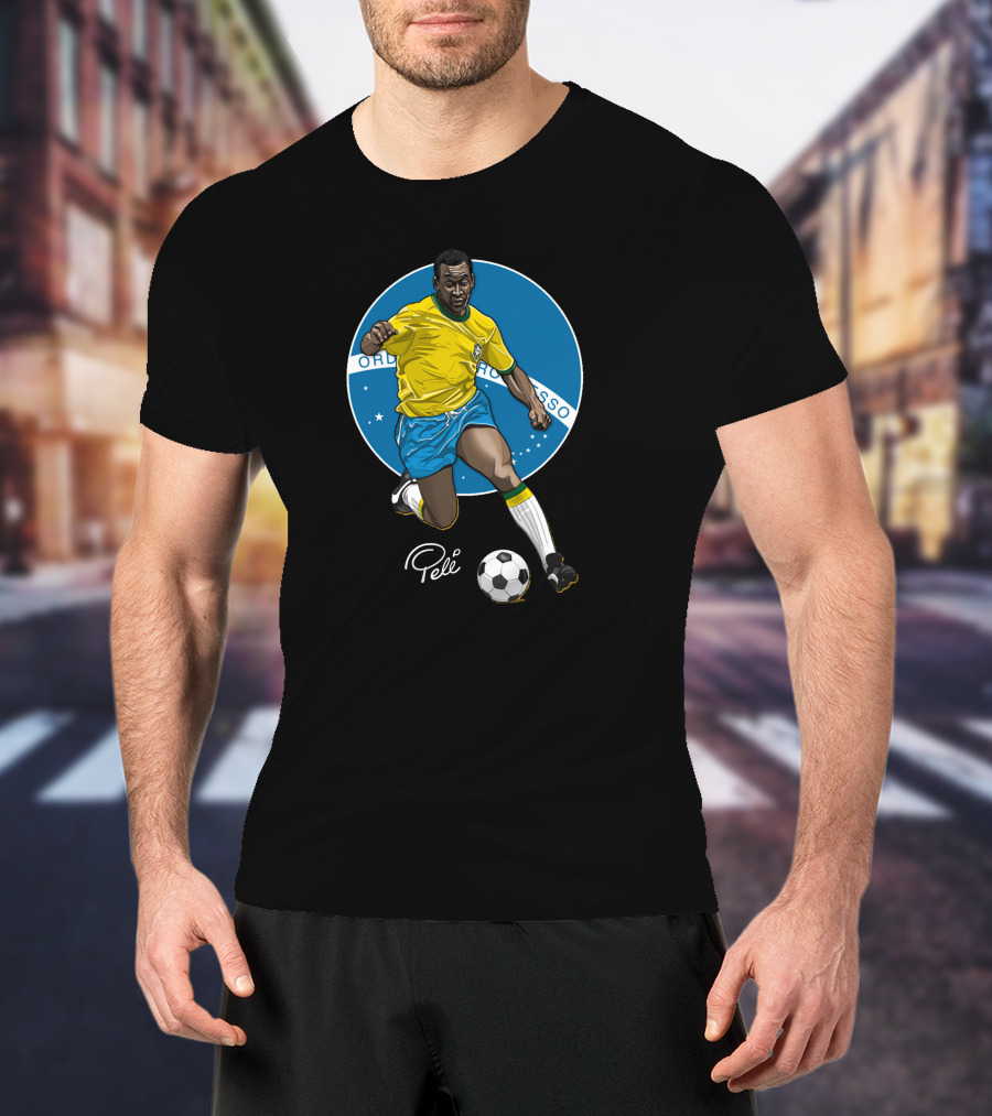 Pele Soccer Brazil Player Ordem E Progresso T-Shirt