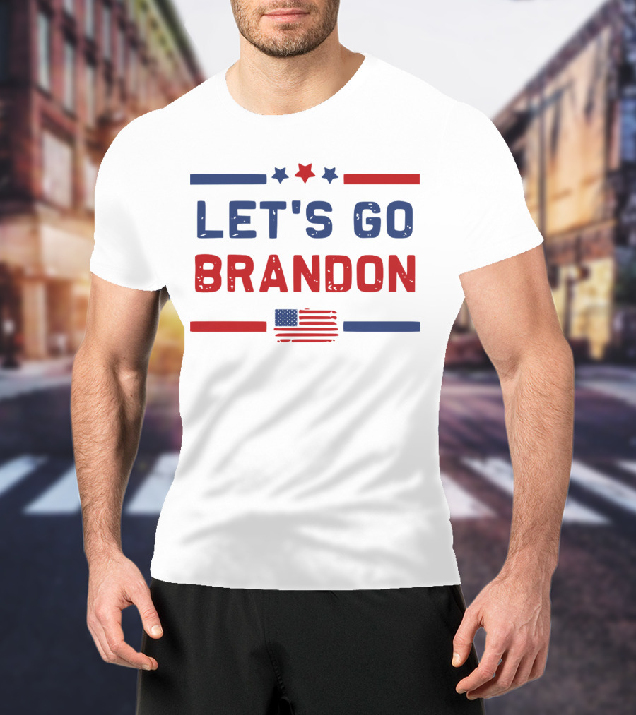 Let's Go Brandon US Flag Stars American Colors T-Shirt