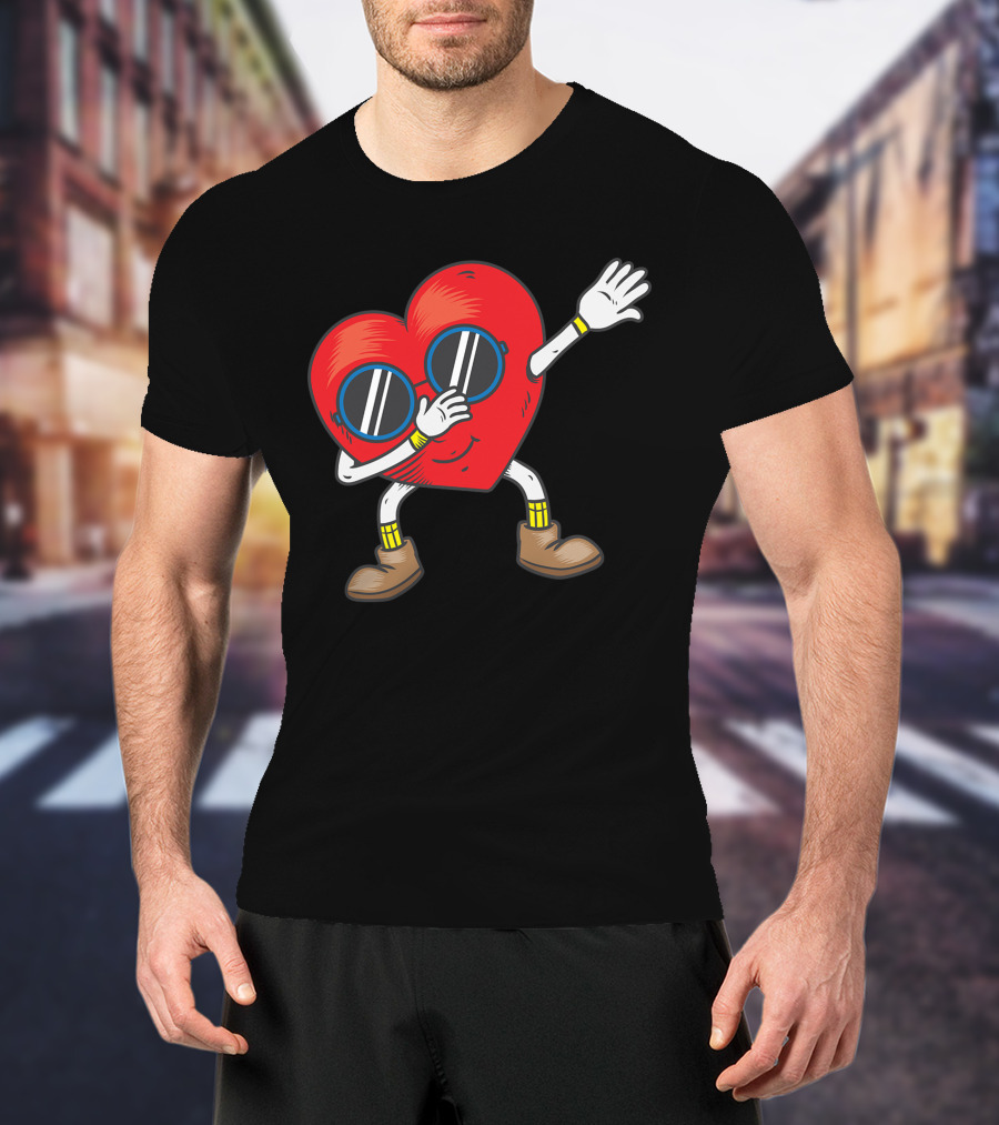 Dabbing Heart With Sunglasses Funny Gifts T-Shirt