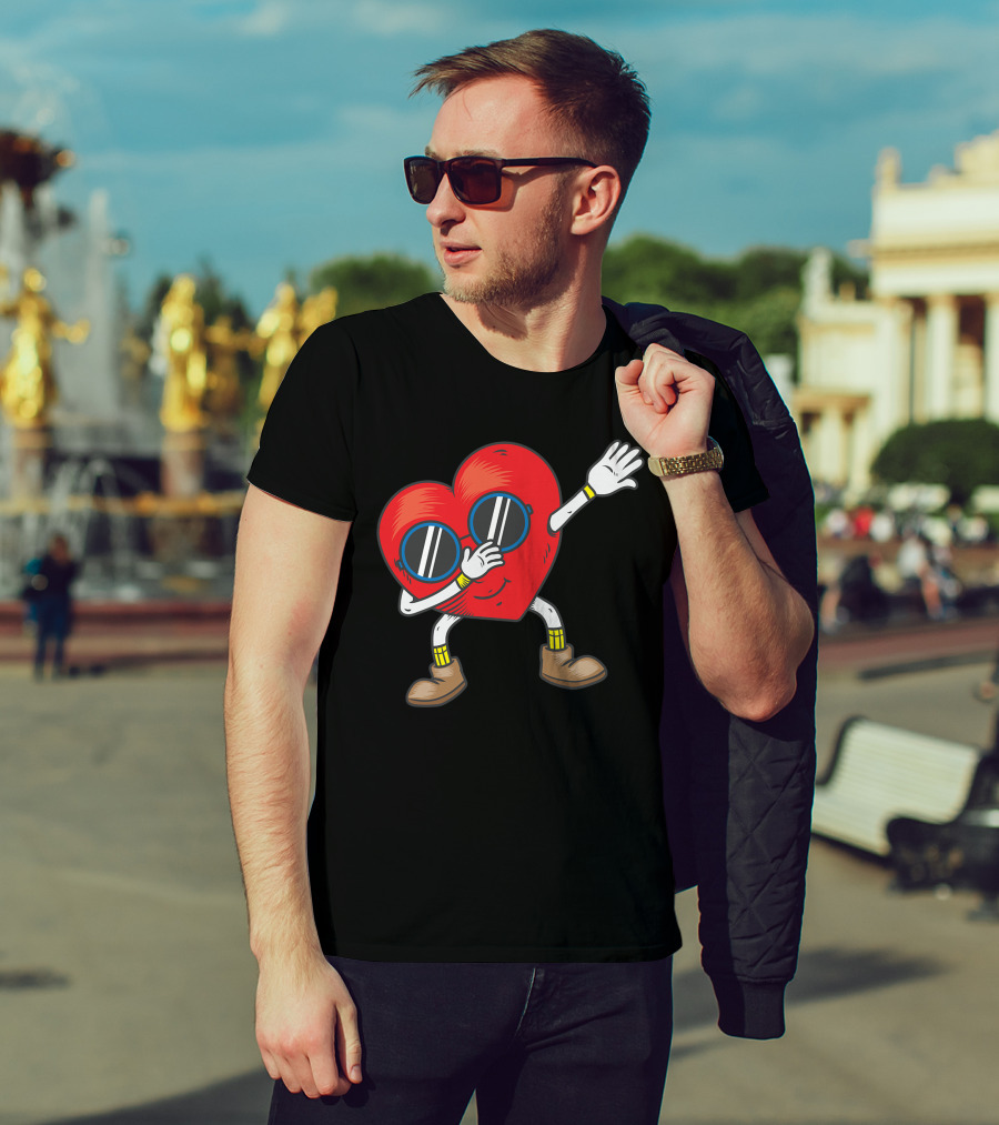 Dabbing Heart With Sunglasses Funny Gifts T-Shirt