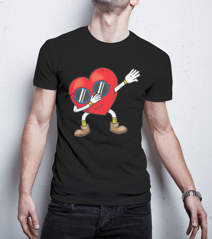 Dabbing Heart With Sunglasses Funny Gifts T-Shirt