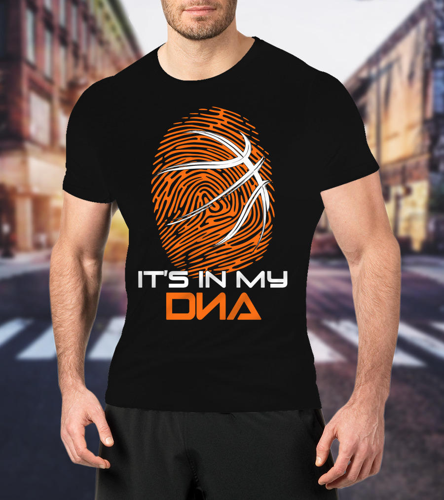 Basketball It's In My DNA Fingerprint Basketball Lines T-Shirt