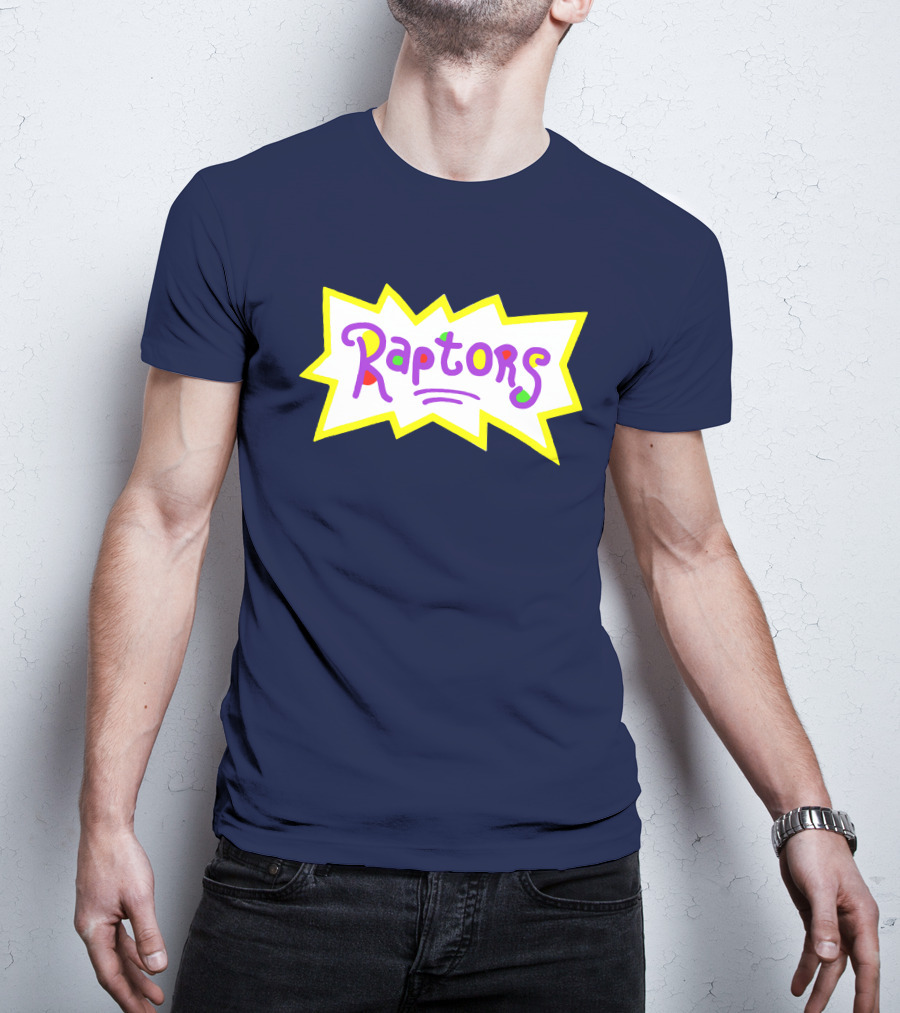 Raptors Retro Pop Art Style Text With Vivid Colors And Bold Outline T-Shirt