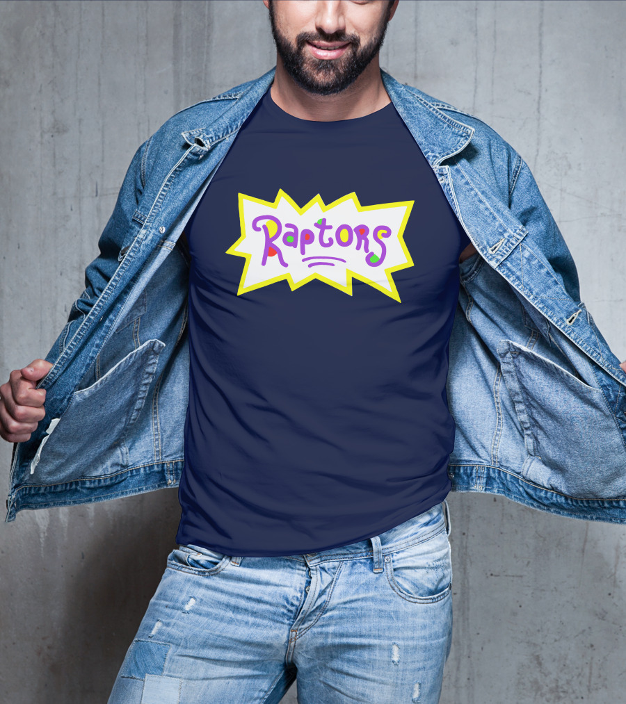 Raptors Retro Pop Art Style Text With Vivid Colors And Bold Outline T-Shirt
