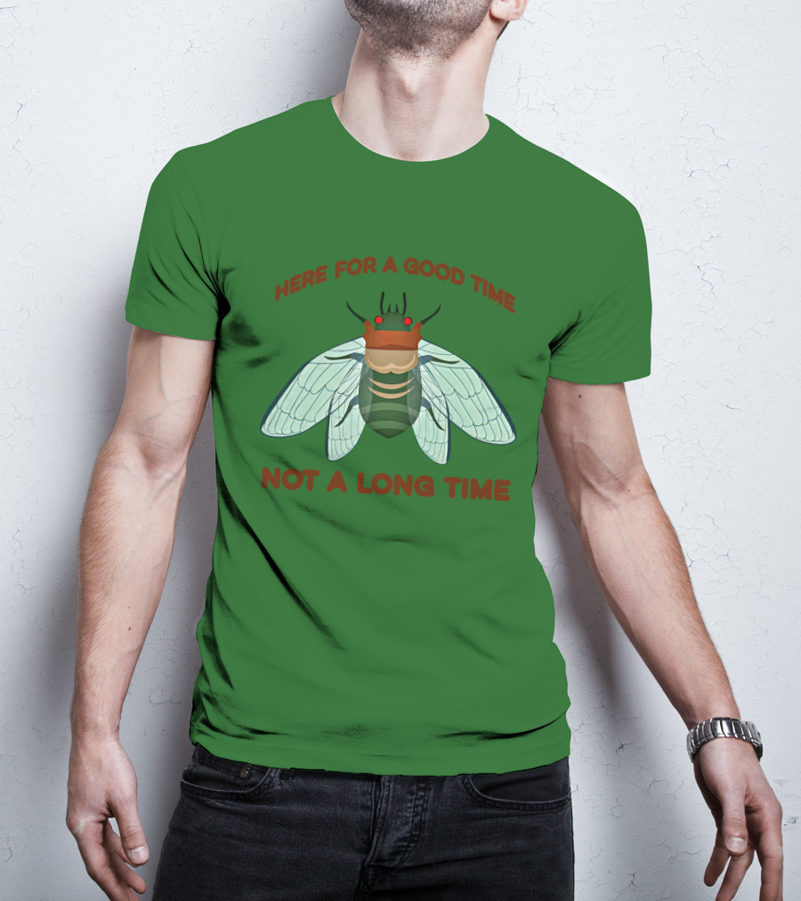 Here For A Good Time Not A Long Time Cicada T-Shirt