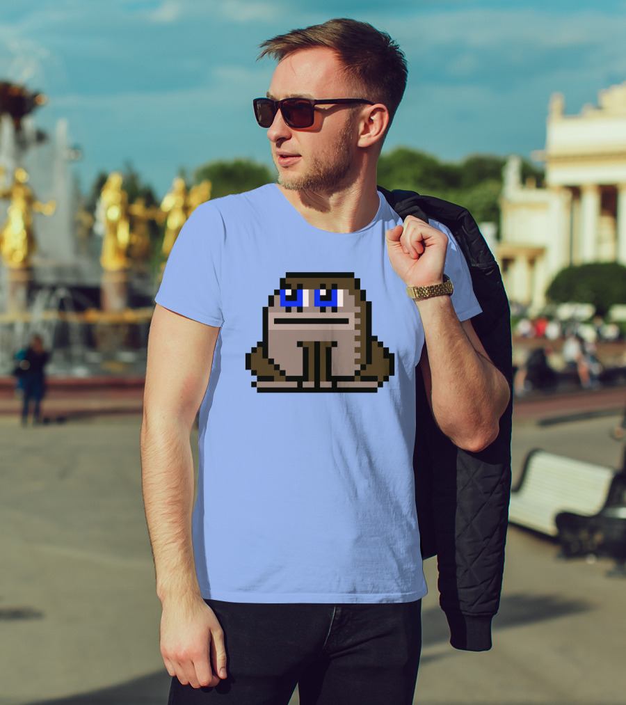 Sergito CrypToadz Pixel Art Frog With Blue Eyes T-Shirt