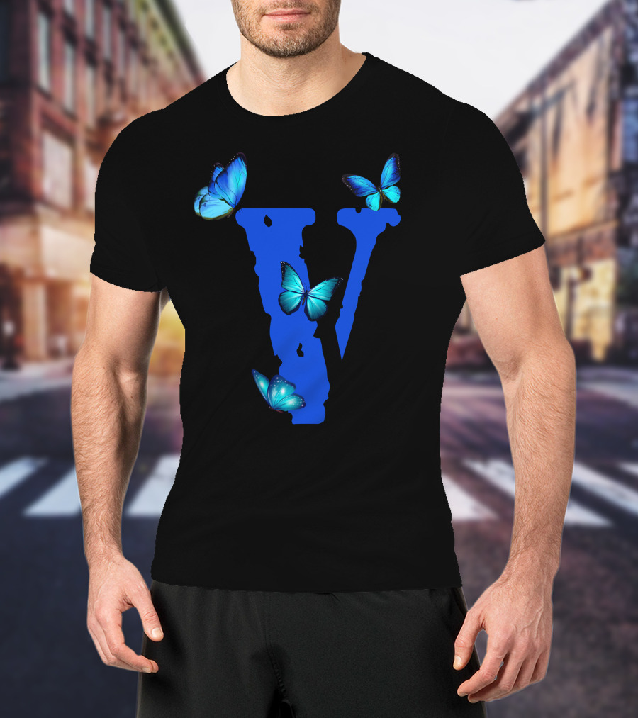 Vlone V Blue Butterfly Collection T-Shirt