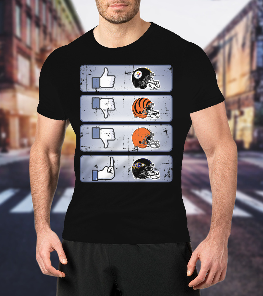 Icon Like Dislike Bengals Browns Steelers Ravens T-Shirt