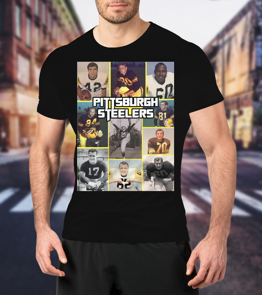 Pittsburgh Steelers Legends Team Vintage Collage T-Shirt