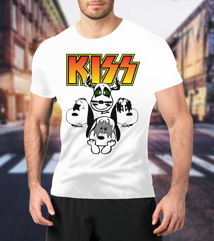 Kiss Band Snoopy Characters T-Shirt