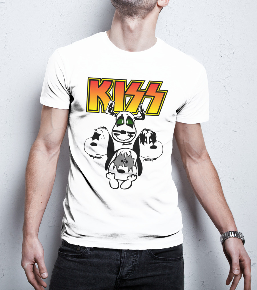 Kiss Band Snoopy Characters T-Shirt