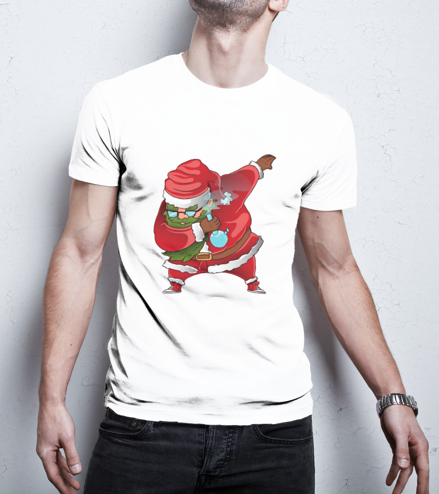 Cool Santa Style Merry Dab Christmas Smoking Fun T-Shirt
