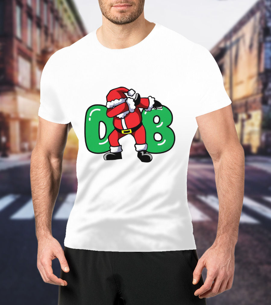 Santa Dab With Green DB Letters T-Shirt