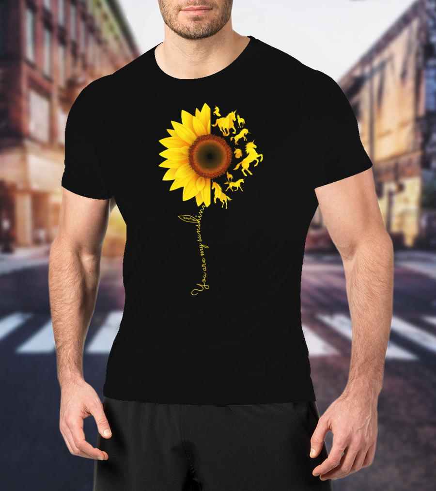 You Are My Sunshine Unicorn Sunflower Whimsy T-Shirt