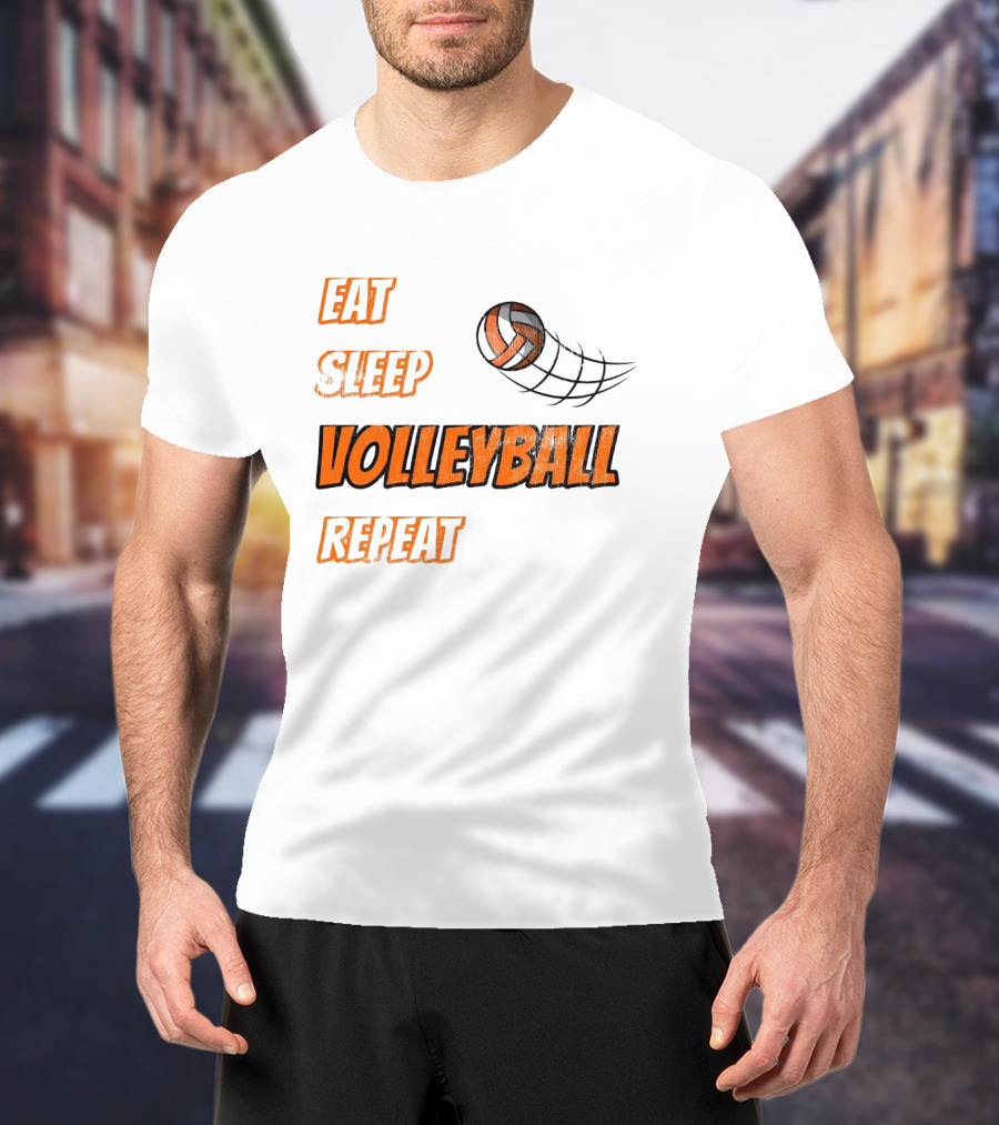 Eat Sleep Volleyball Repeat With Dynamic Ball Image T-Shirt