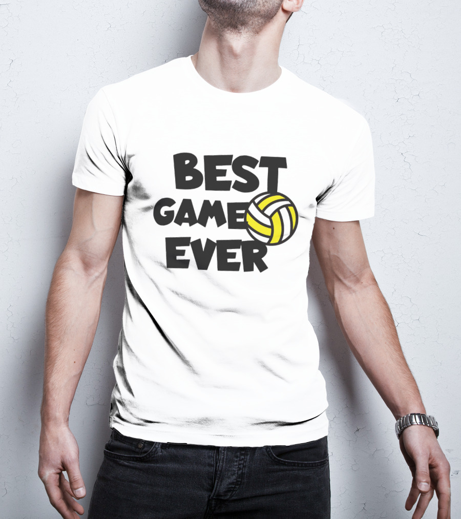 Best Game Ever Volleyball Design With Yellow And Black Ball T-Shirt