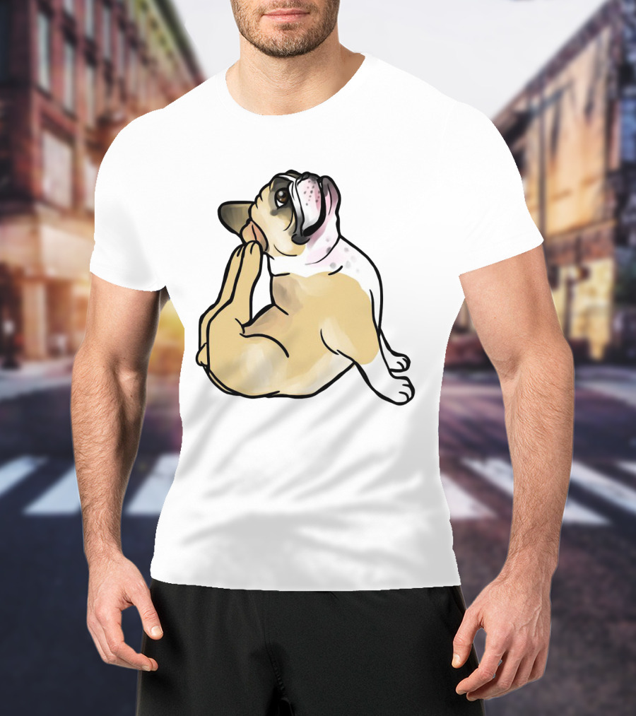 Bulldog Puppy Stretching In Full Cobra Pose T-Shirt