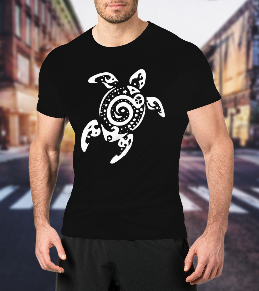 Intricate Spiral Tribal Sea Turtle T-Shirt