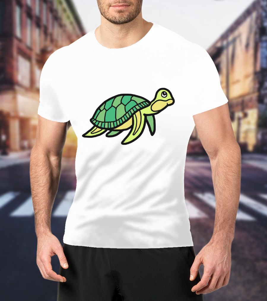 Cute Little Sea Turtle Delightfully Adorable Green Companion T-Shirt