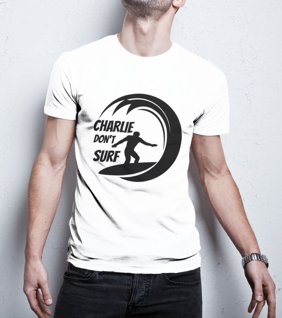 Charlie Don't Surf Silhouette Surfer Wave T-Shirt