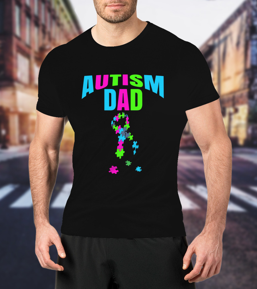 Autism Dad Puzzle Piece T-Shirt
