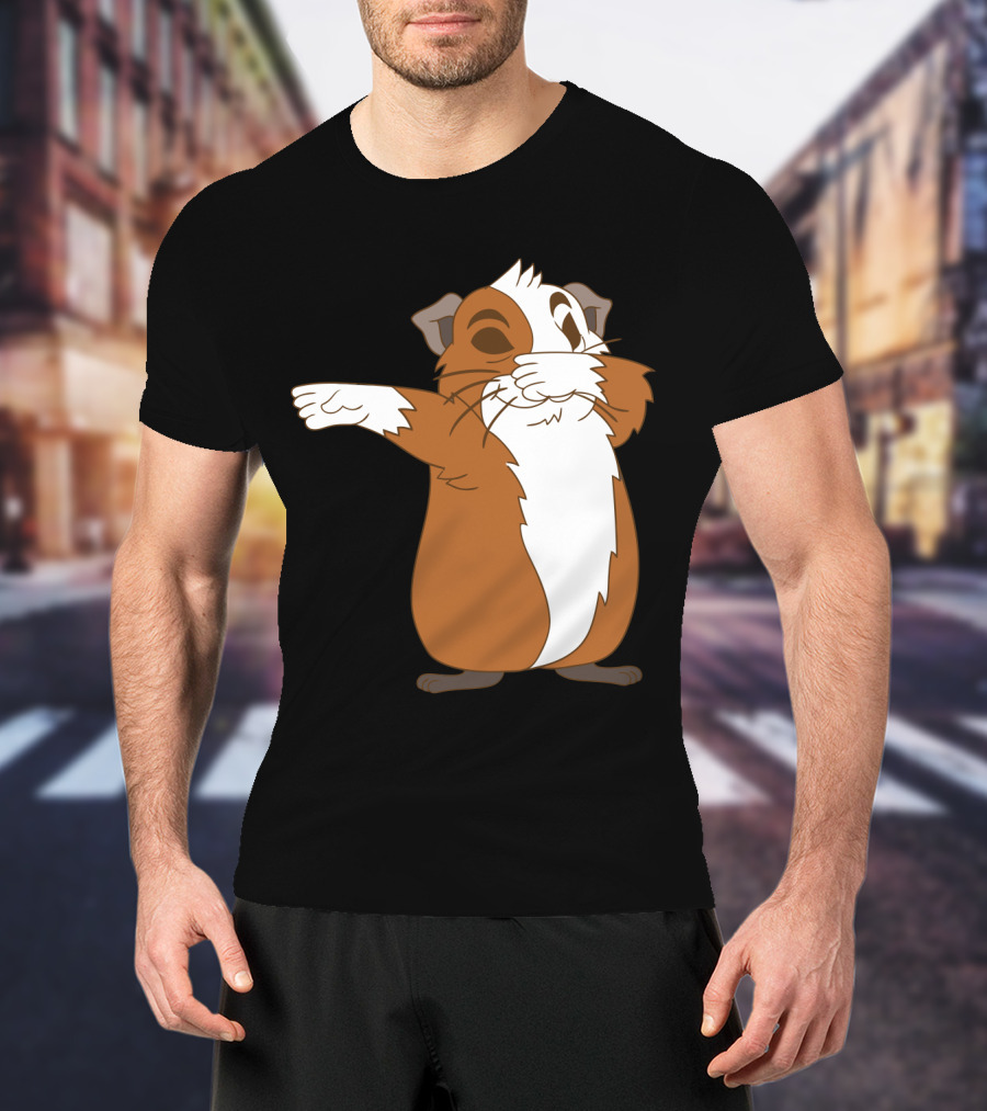 Guinea Pig Dabbing Pose Brown And White Animal Dance Move T-Shirt