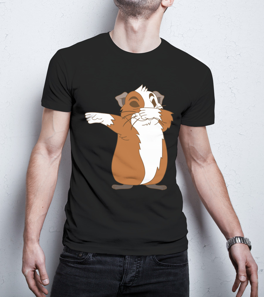 Guinea Pig Dabbing Pose Brown And White Animal Dance Move T-Shirt