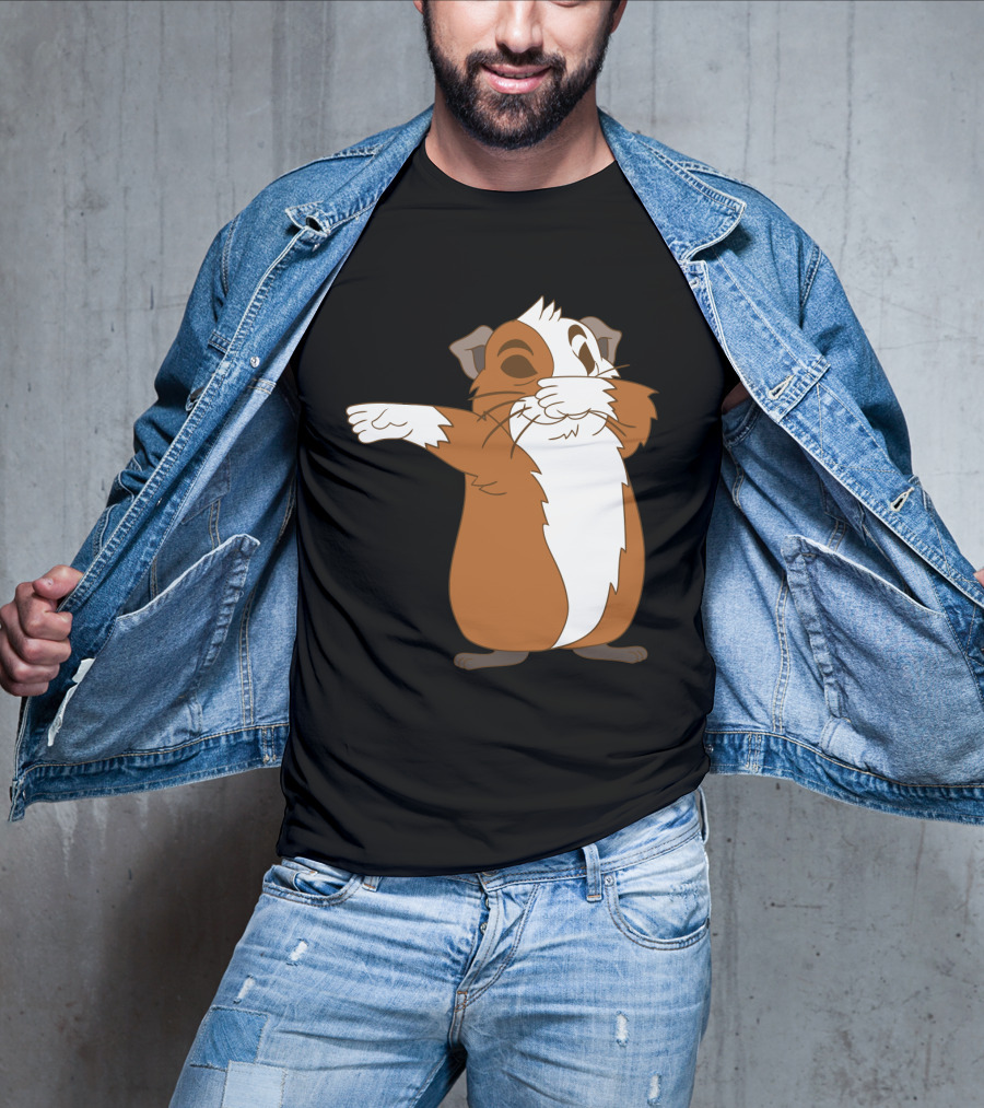 Guinea Pig Dabbing Pose Brown And White Animal Dance Move T-Shirt