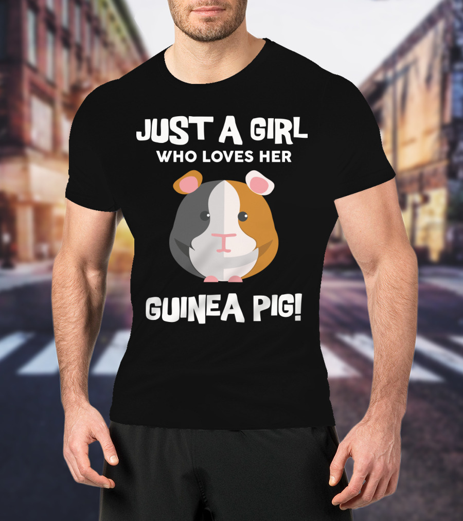 Passionate Girl Proudly Cherishes Her Adorable Guinea Pig T-Shirt