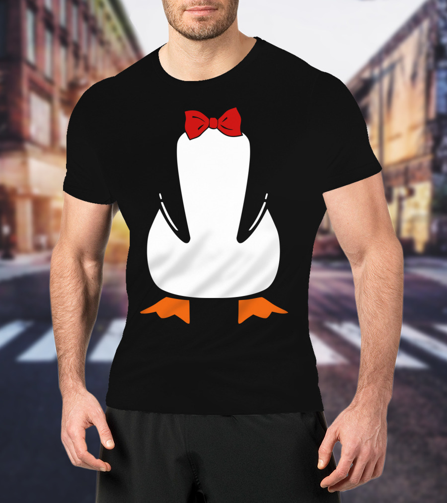 Penguin Penguin With Red Bow Tie And Orange Feet T-Shirt