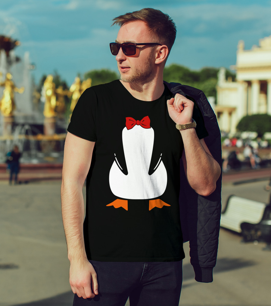 Penguin Penguin With Red Bow Tie And Orange Feet T-Shirt