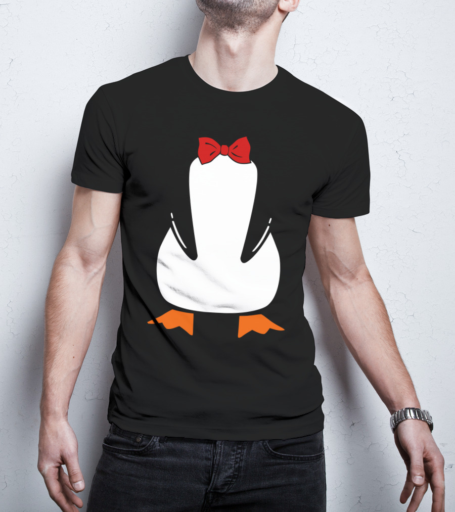 Penguin Penguin With Red Bow Tie And Orange Feet T-Shirt