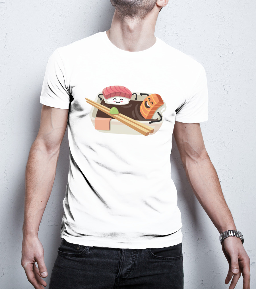 Sushi Shower Relaxing Nigiri And Salmon In Soy Sauce Bathtub T-Shirt