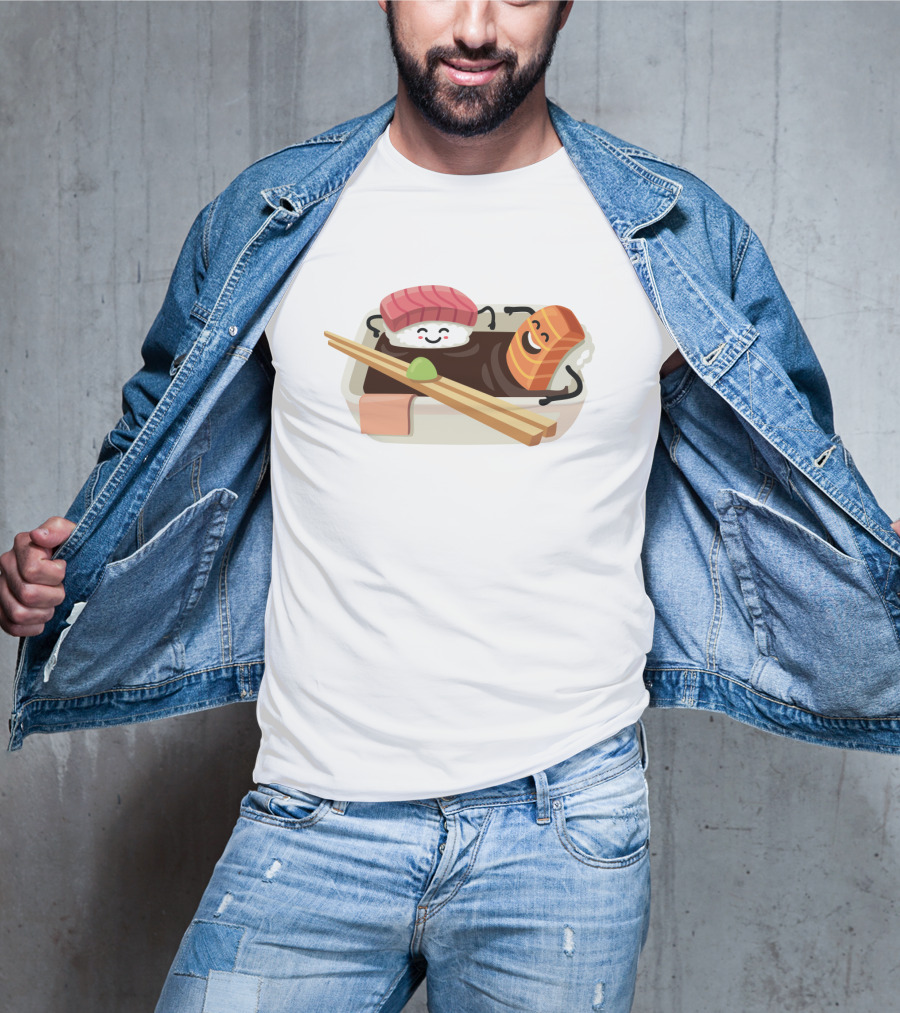 Sushi Shower Relaxing Nigiri And Salmon In Soy Sauce Bathtub T-Shirt