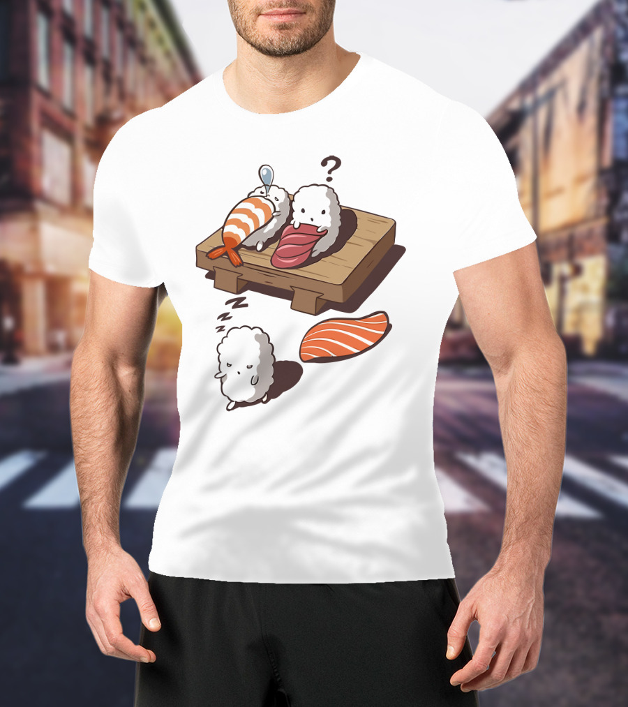 Sushi Sleepiness With Adorable Rice Characters And Nigiri Puzzle T-Shirt