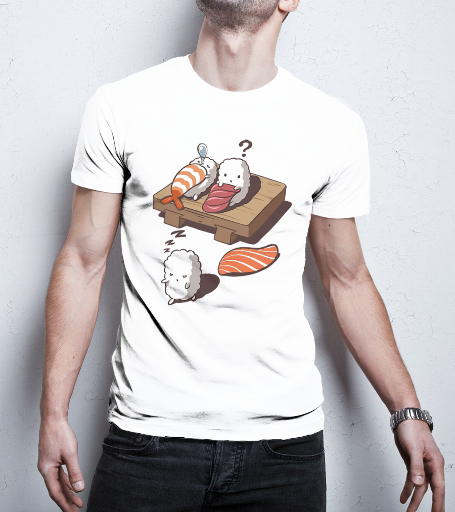 Sushi Sleepiness With Adorable Rice Characters And Nigiri Puzzle T-Shirt
