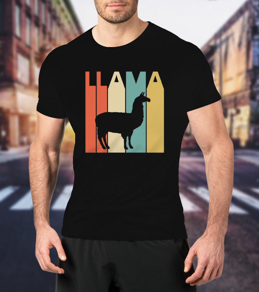 LLAMA Silhouette Retro Colors T-Shirt